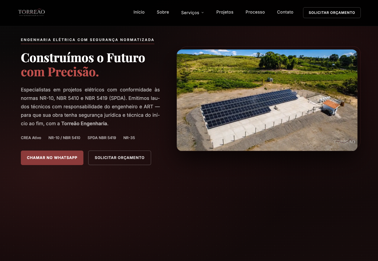 Torreão Engenharia — Engenharia elétrica com segurança normatizada
